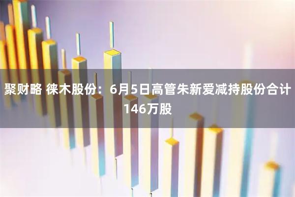 聚财略 徕木股份：6月5日高管朱新爱减持股份合计146万股
